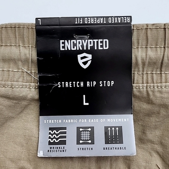 ENCRYPTED Mens Relaxed Tapered Fit Jogger Sand Stretch Breathable 6 Pockets Sz L - Picture 10 of 16